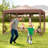 10 FT x 10 FT Pop-Up Canopy Tent w/ Mesh Netting Carry Bag 8 Stakes & 4 Ropes Outdoor Rustic Brown-121871795