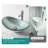 Bathroom Artistic Tempered Glass Vessel Bathroom Sink With Chrome Pop-Up Drain, Boat Shape Bathroom Sink Above Counter (No Faucet)