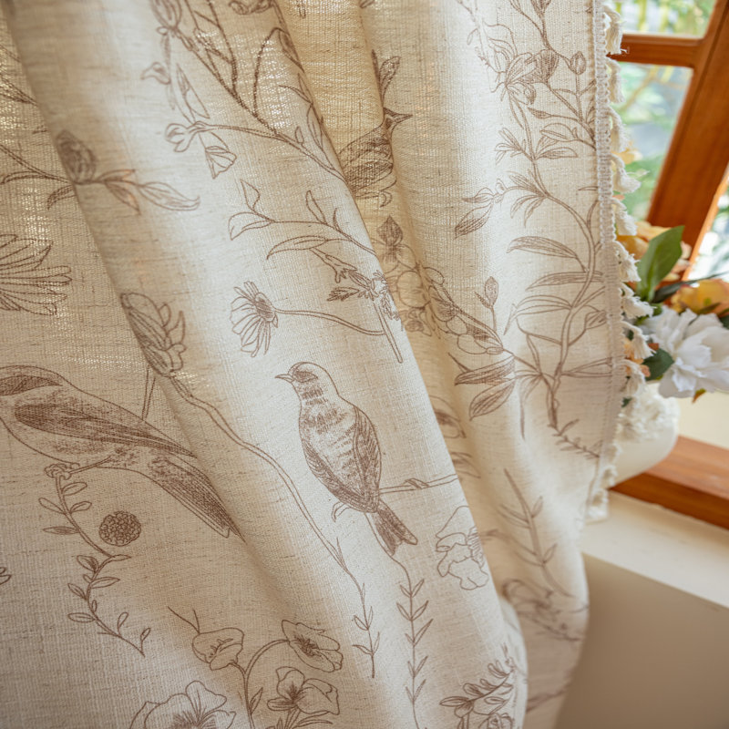 Rideau imprimé polyester, L 52 po x L 96 po