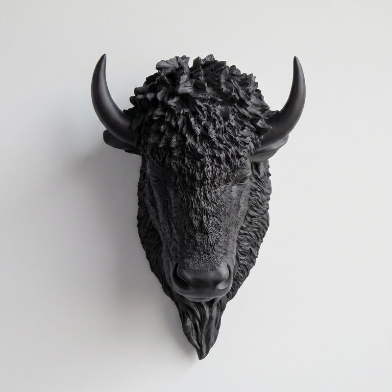 Handmade Rustic Animals Wall Decor on Resin, Black