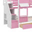 Lit superposé simple sur le thème du château simple, lit superposé en bois avec 2 tiroirs et 3 tablettes, y compris un escalier coulissant et de rangement-2078739267-2078739264