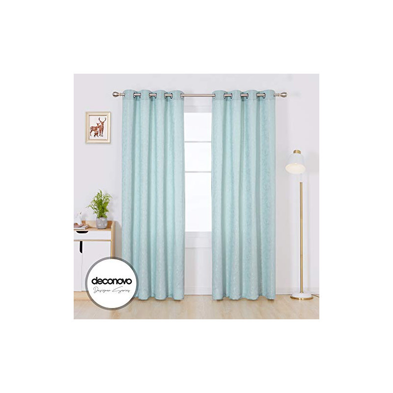Blackout Curtain Pair, Light sky blue, 132cm wide x 229cm high