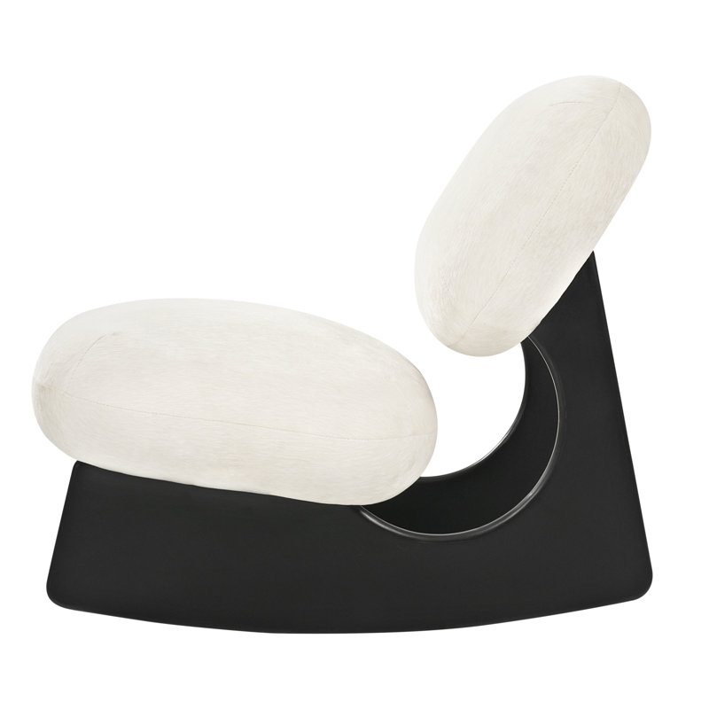 Chaise d'appoint à bascule Hartford, Blanc cassé, 1