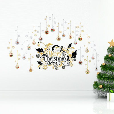 Décalcomanie murale décorations de noël merry