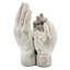 Ciment antique gris de 9 pouces acceptant les mains de 2 pour une plante d'intérieur ou une bougie en vitrine décorative