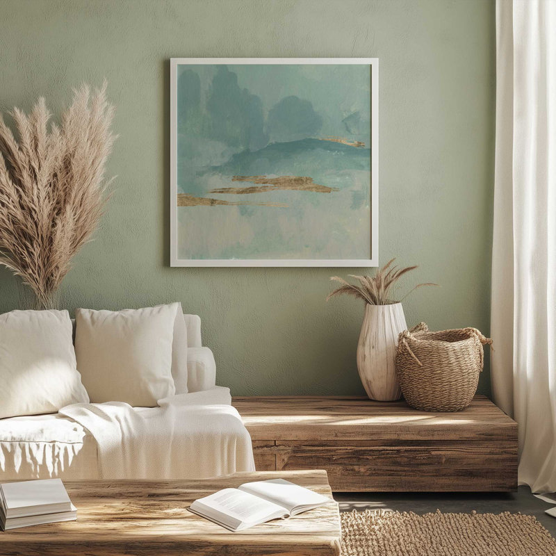 Impression sur toile Golden Threads Across the Sky I, H 13,75 po x l 13,75 po, Cadre de coin ouvert en zinc patiné