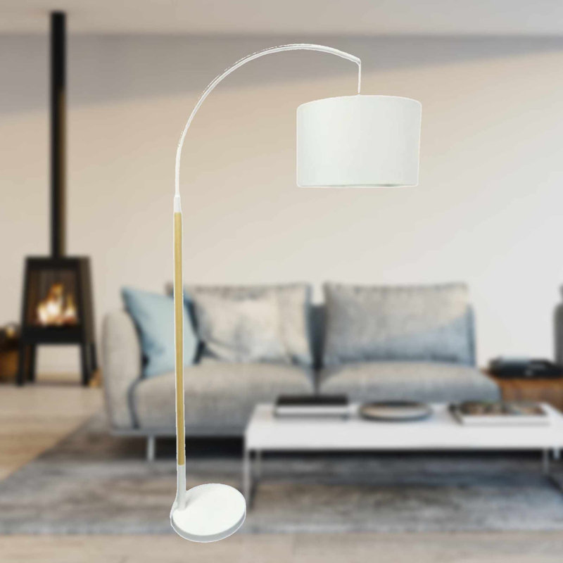 Maica 175cm White Arched Floor Lamp