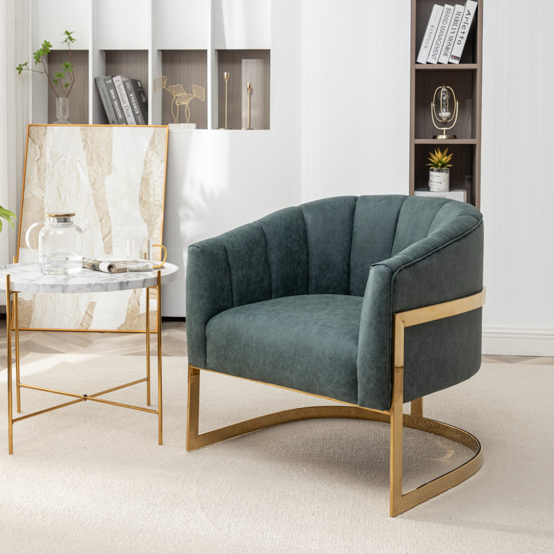 Fauteuil demi-tonneau Tellico, Polyester bleu