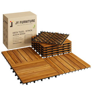 Carreaux de terrasse à emboîtement 12 po x 12 po (Ensemble de 9)