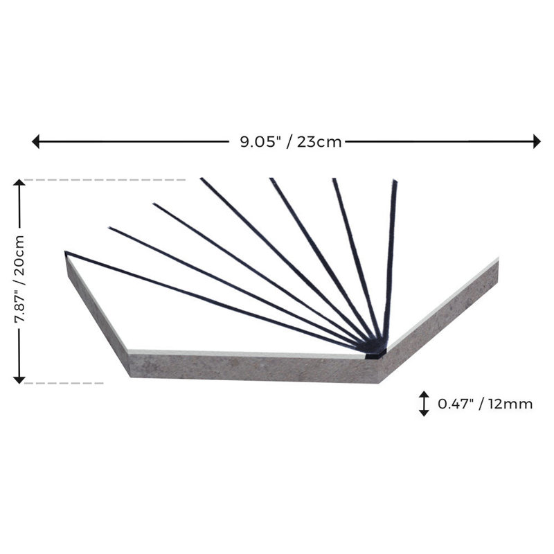 Spark C 7.87" x 9.09" Cement Patterned Wall & Floor Tile, Black/White Morning