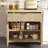Sideboard Buffet - Oak 2 Door 1 Drawer Fluted Door Accent Cabinet-2051970899-2074574345
