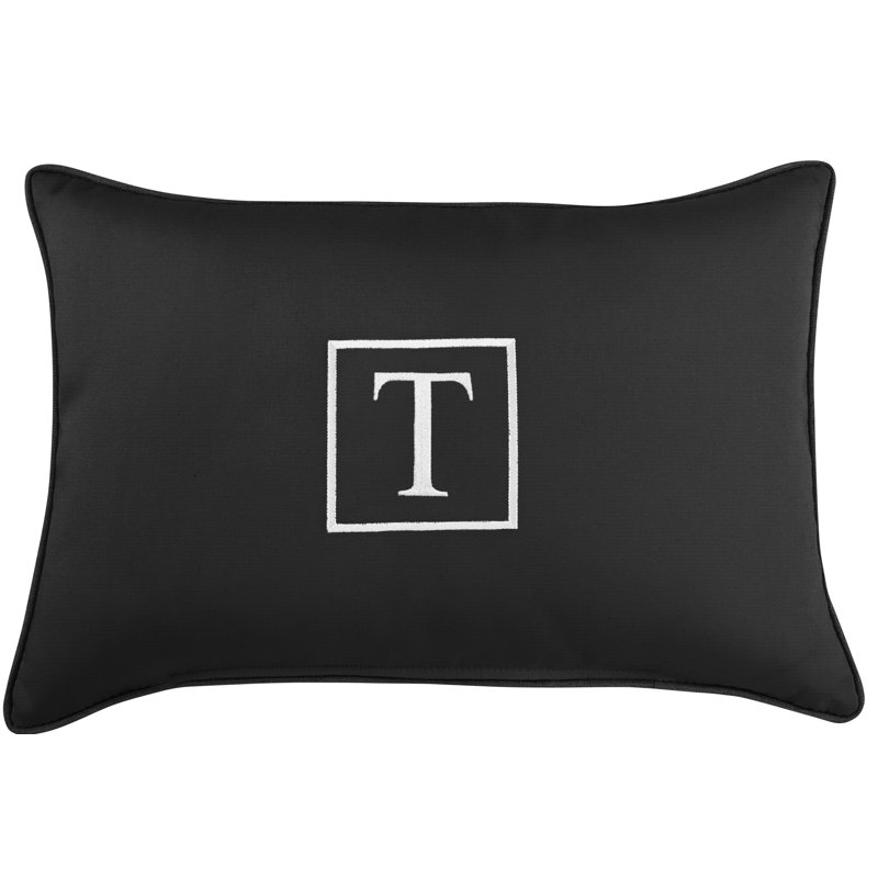 Housse et insert de coussin d'extérieur rectangulaire Kerrell, Noir, T