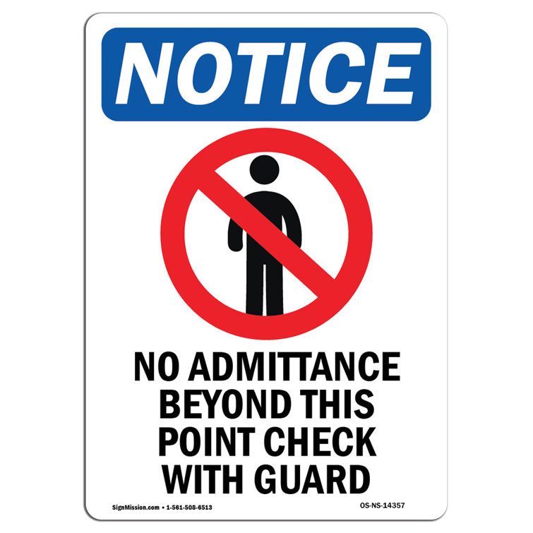 SignMission No Admittance Beyond Sign with Symbol | Wayfair