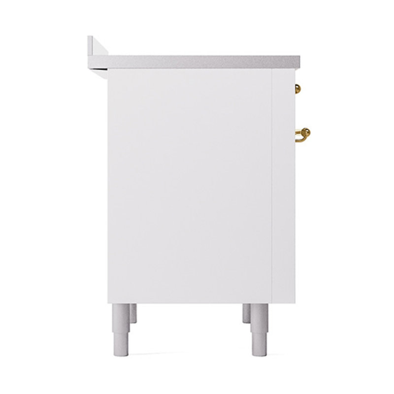 ILVE Nostalgie II Noblesse 36 in Induction Range, White/Brass