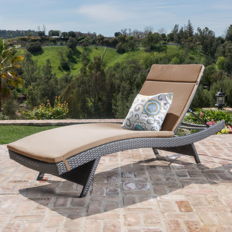 Outdoor Chaise Lounge Set , Cushion Included, Charcoal, Brown, 2