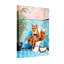 Ensemble de 1 tableau sur toile représentant un renard sur les toilettes-771476034
