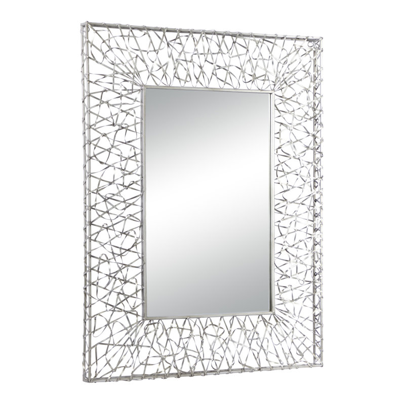 Silver Rectangular Full Length Iron Wall Mirror