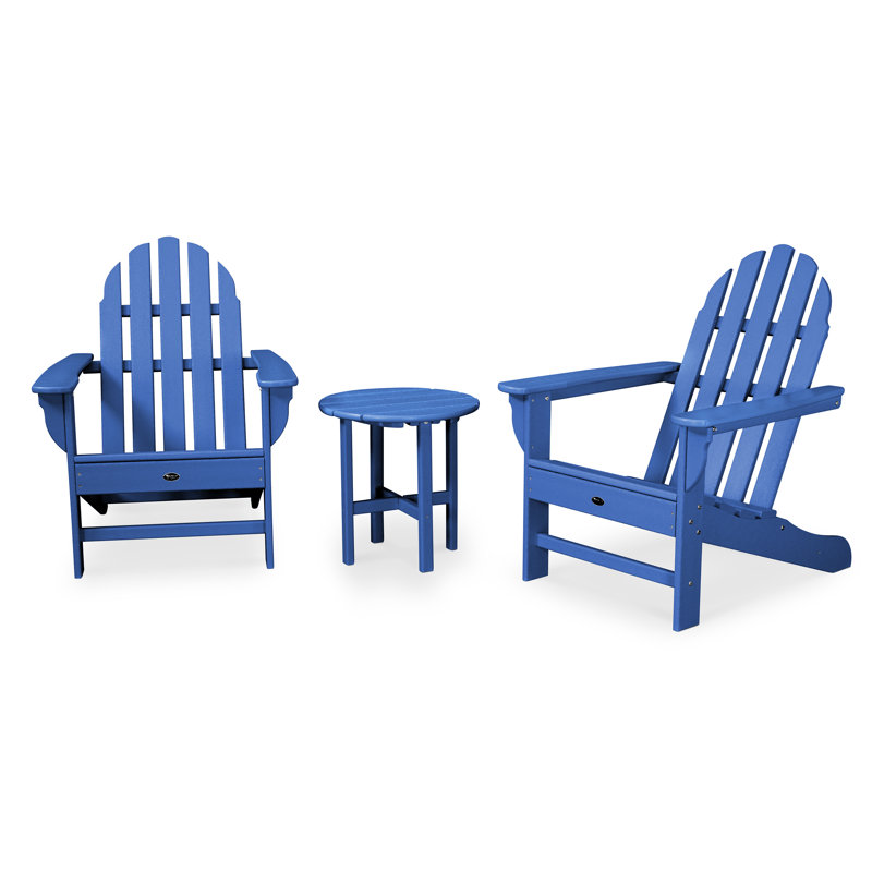 Ensemble Adirondack POLYWOOD 3 pièces Cape Cod, Bleu pacifique