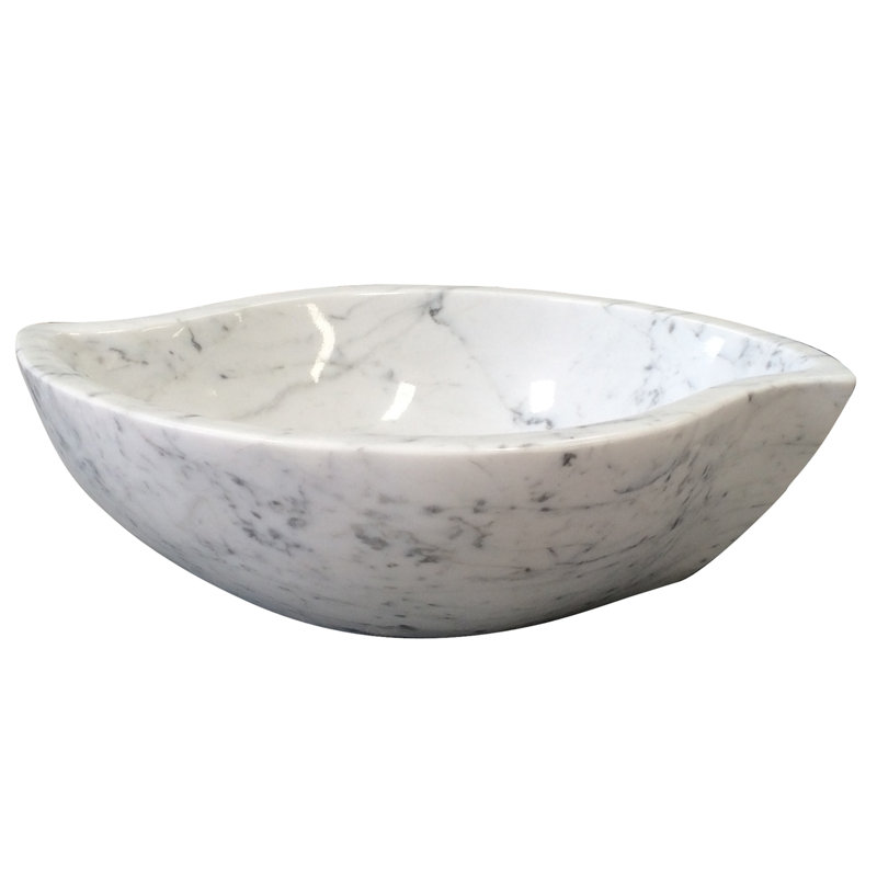 Barclay Canim 11'' Stone Specialty Bathroom Sink, Polished Carrara Marble