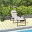 Chaise longue pliante avec dossier réglable et parasol - Blanc crème-2134221502