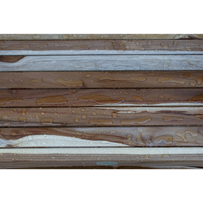 Banc de douche en teck EcoDecors, Symmetry, H 19 po x l 29 po x P 14,5 po