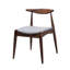 Rétro-élégant, table de salle à manger pour 5 personnes, table avec plateau en faux bois, chaises grises, structure en bois d'hévéa, sièges confortables, capacité de poids élevée pour table de style Mid-Century moderne, noyer et ergonomique-1300011330