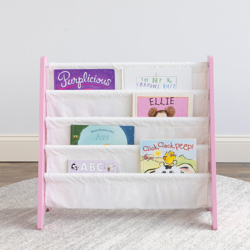 Présentoir de livres pour enfants Hoeft, Rose/Blanc