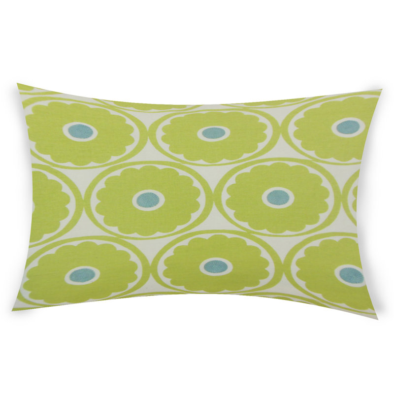 Floral Cotton Blend Reversible Throw Pillow, Brown, 12" x 24"