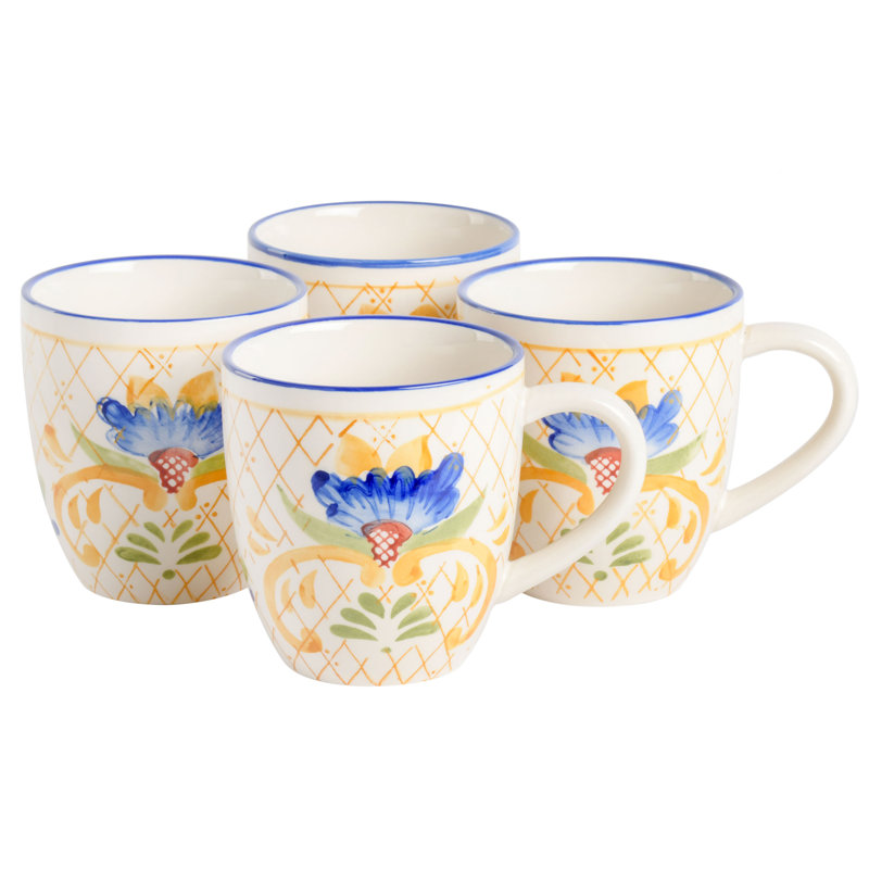 Ensemble de grandes tasses en grès de 17,4 oz Laurie Gates Tierra Tile