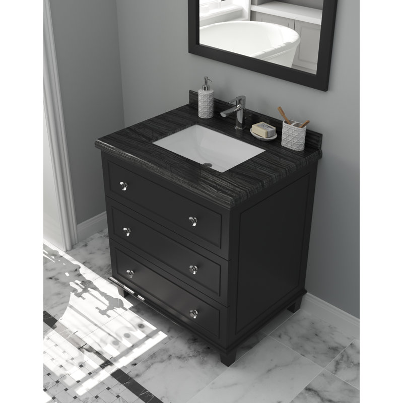Ensemble de meuble-lavabo simple 30 po Medina, Espresso, Bois noir