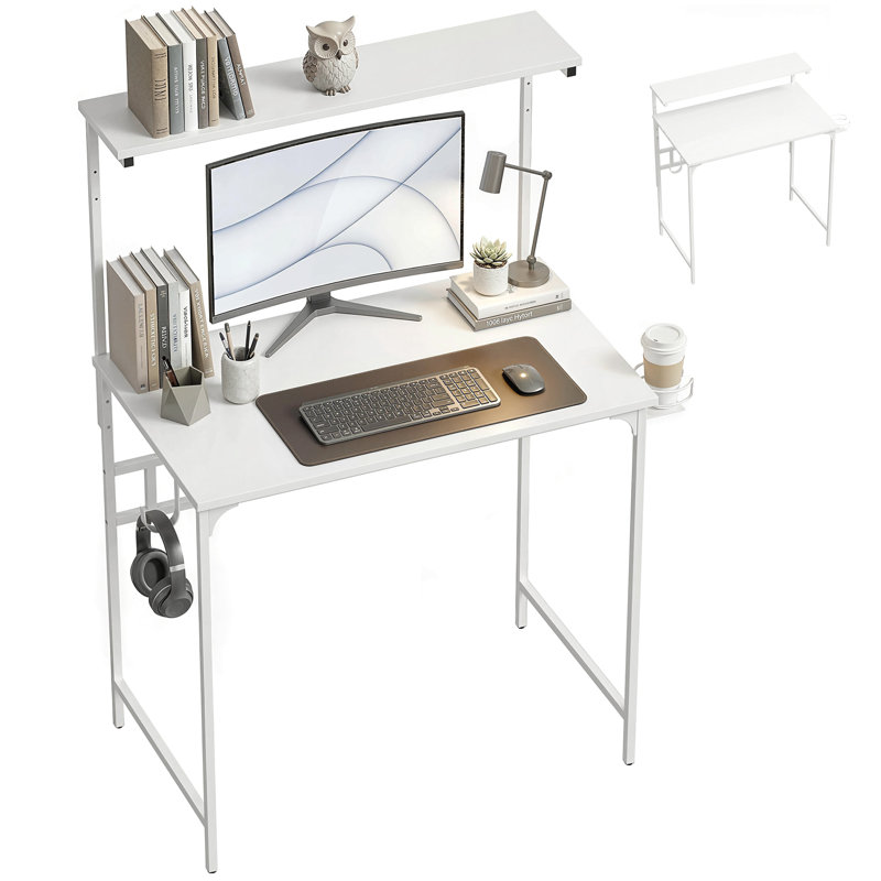 Metal Base Computer Desk, White