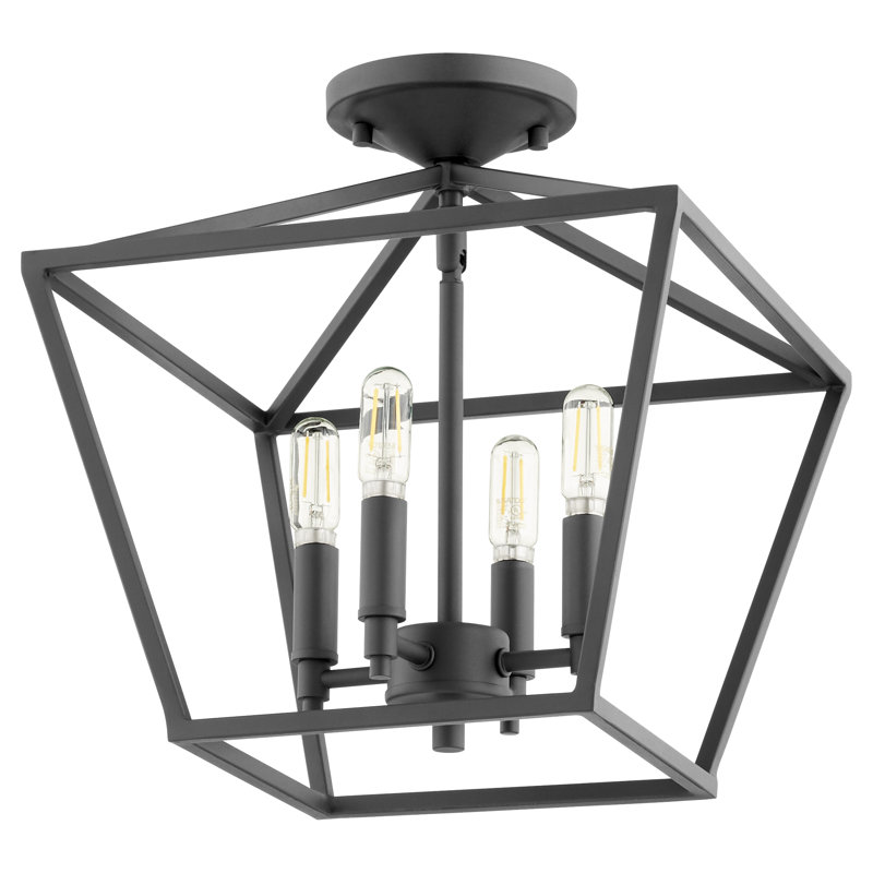 Arletta Semi Flush Mount, Noir