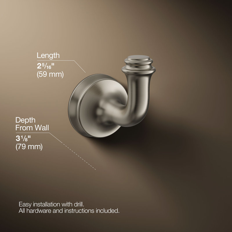 Bellera Robe Hook, Brushed Nickel