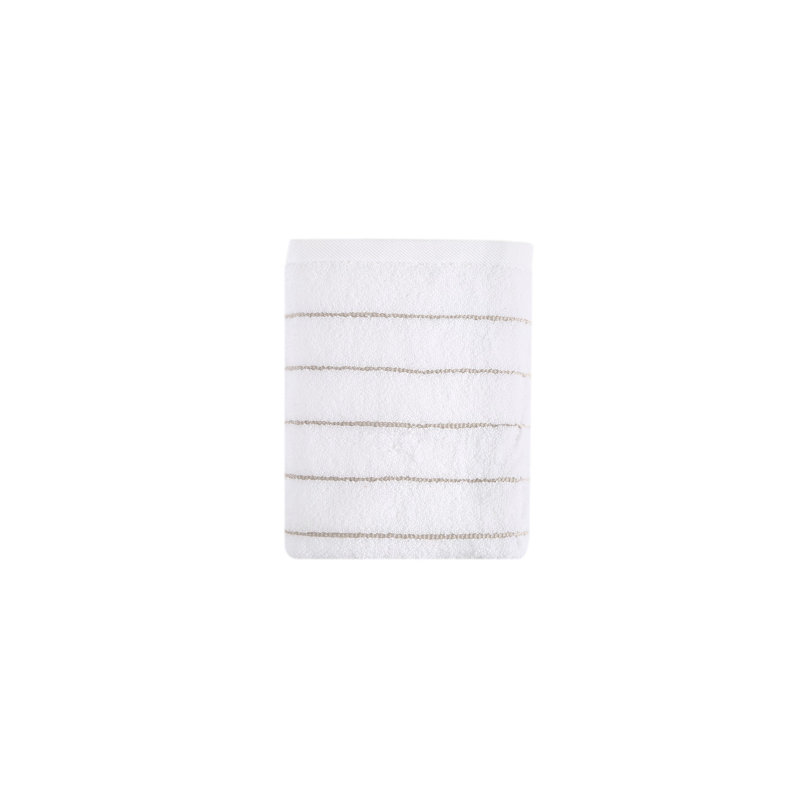 Serviette 100% coton Davud, Beige / Blanc