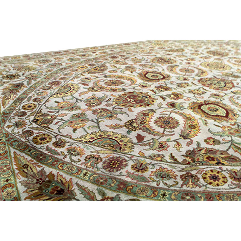 Tapis gris et gris noué à la main de haute qualité