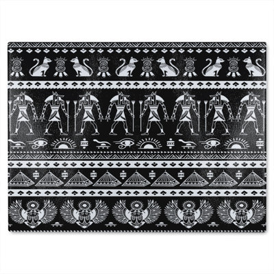 Heiroglyphs On Glass Chopping Board