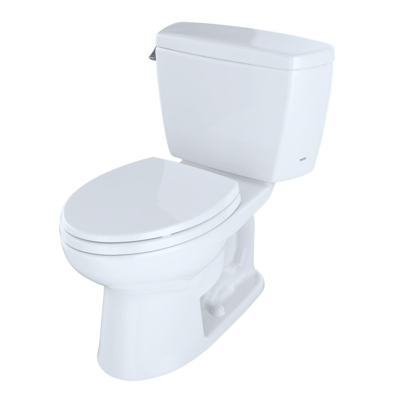 Toilette allongée deux pièces TOTO® Drake® à double chasse double 1,28 et 0,8 GPF Dynamax Tornado Flush® avec CEFIONTECT®, coton blanc