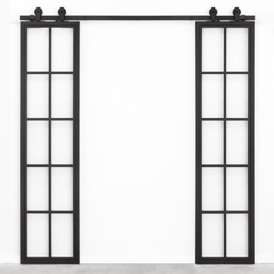 Metal Frame With Glass Barn Door
