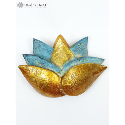 Décoration murale Lotus exotique en laiton Inde, décoration florale décorative