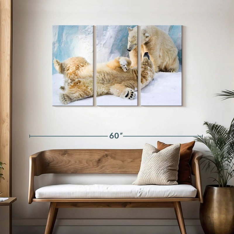 Brampt Polar Bears, 28" H x 45" W