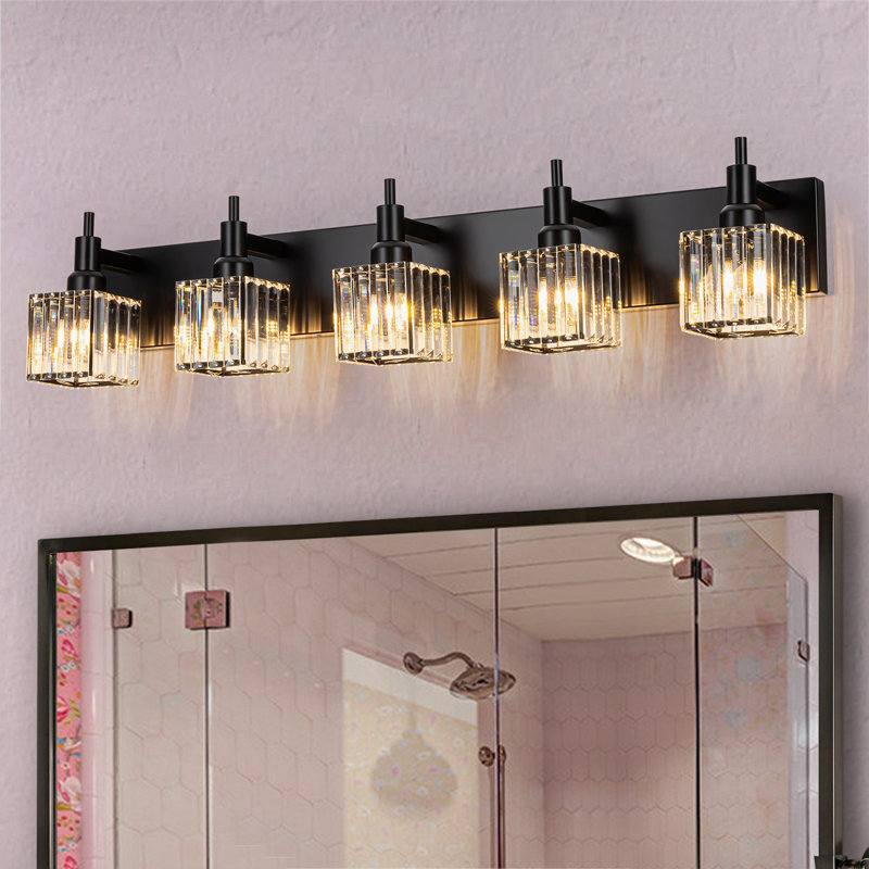 Éclairage pour meuble-lavabo à intensité variable Taevion, 5 lumières, Noir
