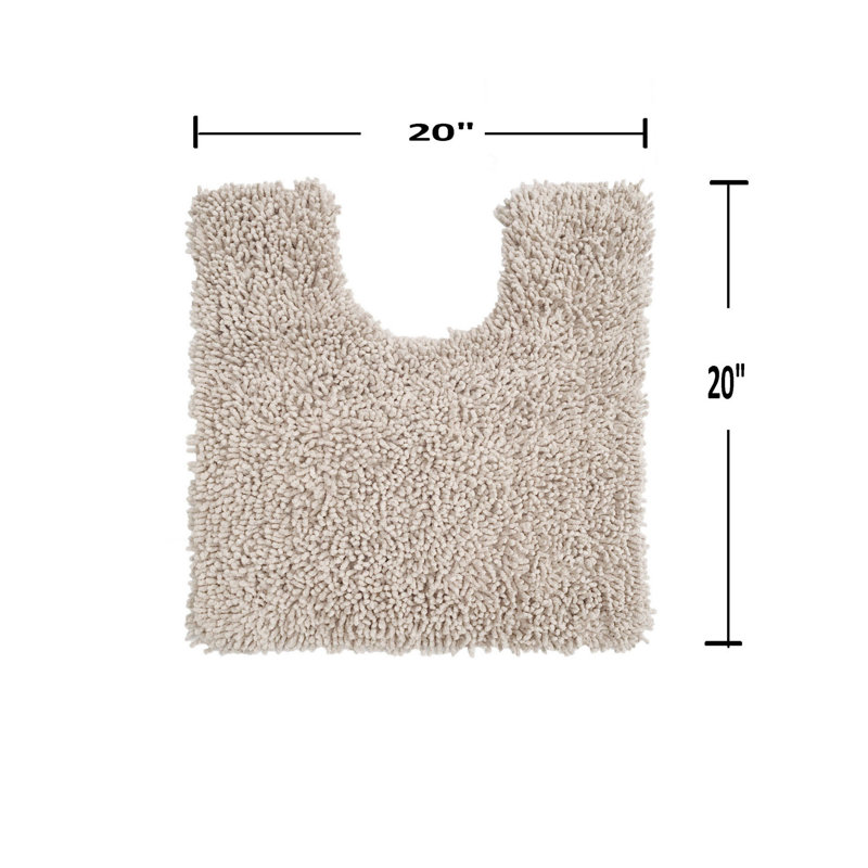 Heacock U-shaped 100% Cotton Non-Slip Contour Mat, Ivory