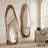 Wavy LED Full-Length Mirror, Solid Wood Frame, Shatterproof, Floor & Wall Mount-1926038089