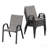 Patio Chairs Set Of 6, Stackable Outdoor Dining Chairs With Textilene Fabric, All Weather Powder-Coated Metal Frame Outdoor Armchair For Backyard, Balcony And Poolside-1721943391-1721943389
