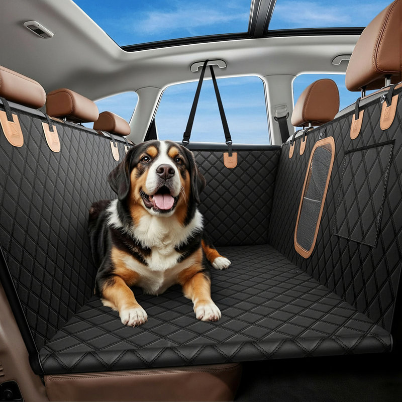 Housse de siège pour chien avec plateau de charge amovible, installation en 3 modes (hamac / camion / siège), imperméable et lavable à la machine pour les voitures, VUS - comprend un sac de rangement et une ceinture de sécurité