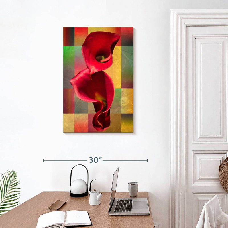 Harnek lys Calla rouges, H 30 po x l 20 po