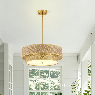 Lustre tissé en rotin 17,7 po Aylianna