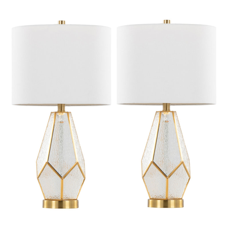 Contemporary Accent Table Lamp, Blanc / Doré