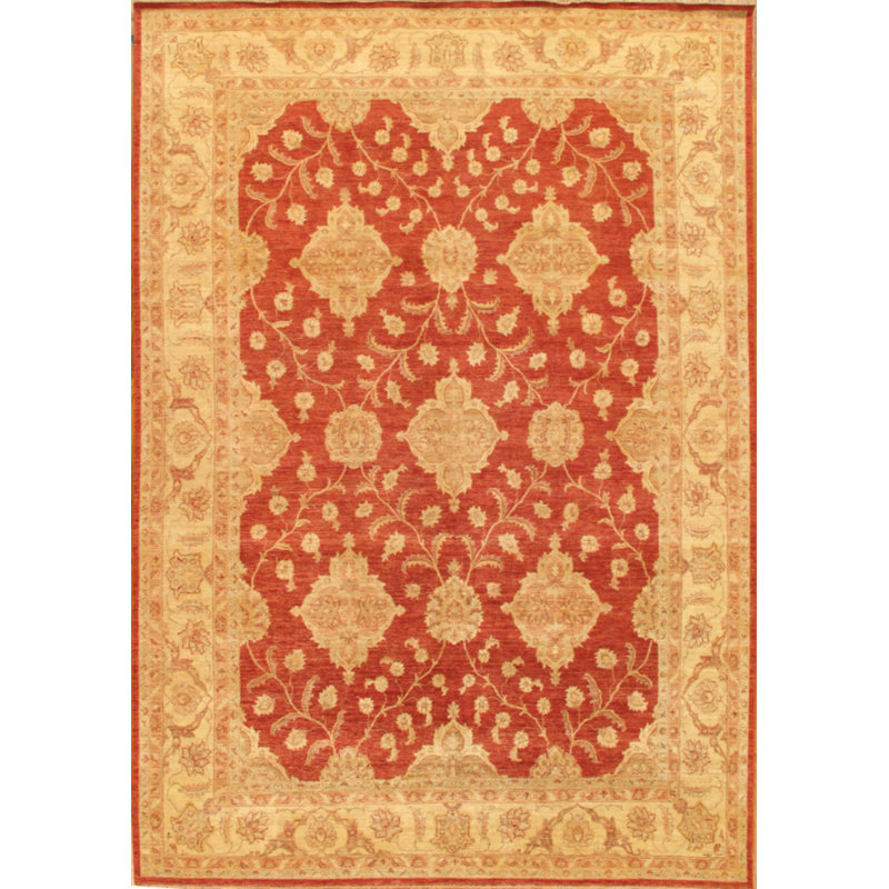 Ferehan Hand Knotted Wool Oriental Area Rug in Rust/Beige