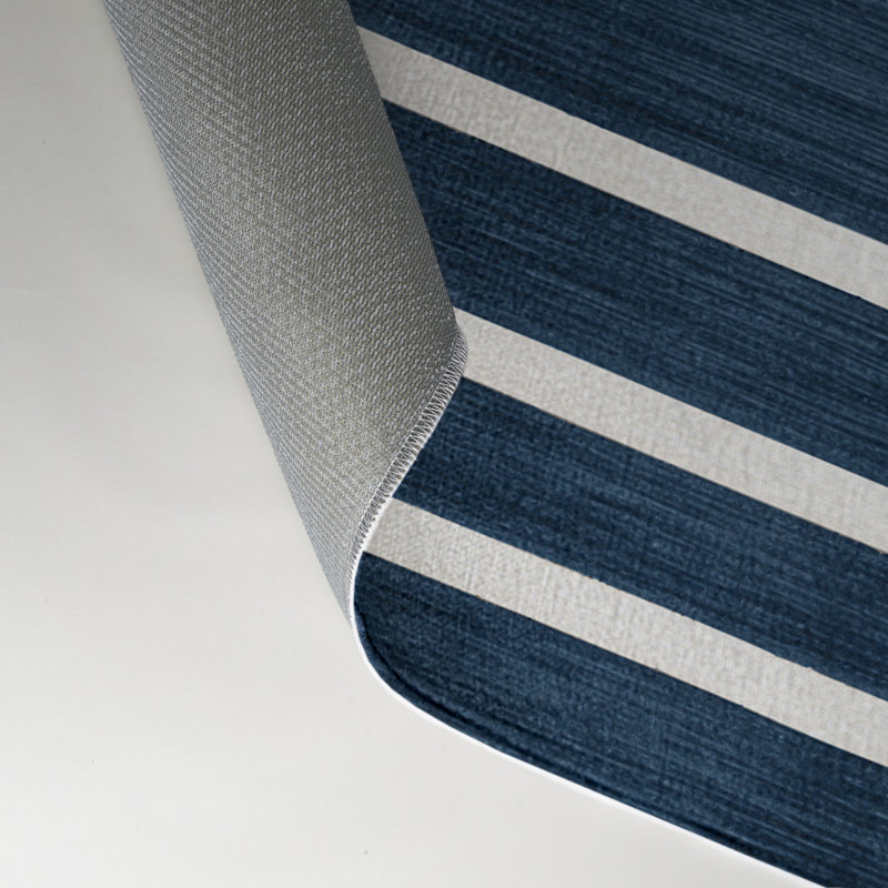 Tapis intérieur / extérieur gris HorizontalStripes, Rectangle 5 pi x 7 pi